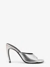 Attico Betta 95 Metallic Leather Mules In Silver