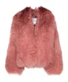 Attico Mongolia Short Coat In Pink