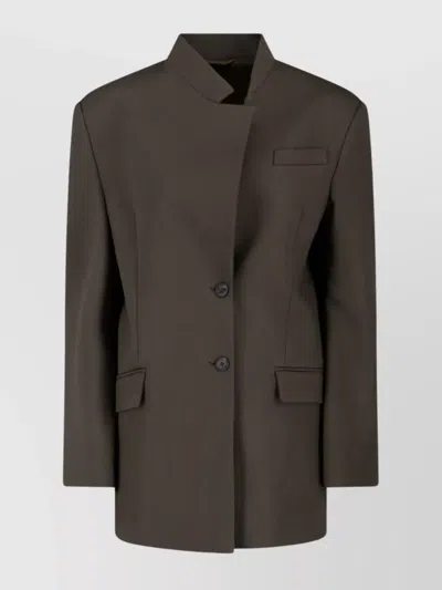 ATTICO LAPEL JACKET WITH FLAP AND CHEST POCKETS