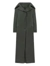 Attico Large-collar Button-fastening Coat In Green