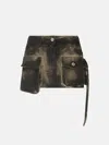 Attico Fay Mini Denim Skirt In Lark/pirate Black