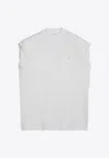 Attico White Sleeveless Cotton Tank Top With Logo In White