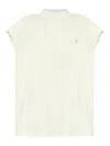 Attico Ivory Logo-raised Ribbed Top In Blanco