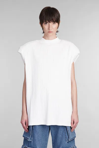 Attico White Mock Neck T-shirt In 001 White