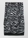 Attico Zebra Print Stretch Silk Blend Satin Midi Skirt In Black