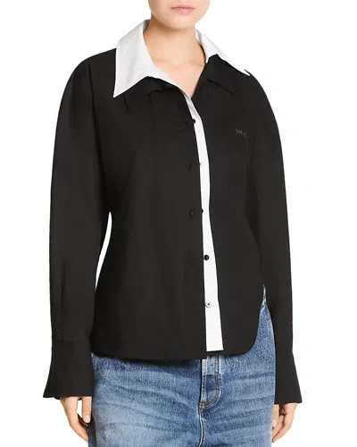 Attico Layered Look Button Front Shirt In Multi