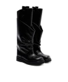 Attico Robin Passeggiata Combat Boots In Calf Leather In Black