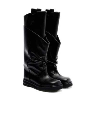 ATTICO LAYERED SOLID-COLOR BOOTS