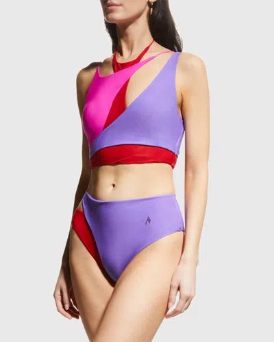 Attico Layered Two-piece Bikini Set In Purple
