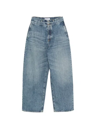 Attico Layered-waistband Jeans In Blue