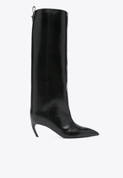 ATTICO LEA 65 LEATHER KNEE-HIGH BOOTS