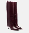 Attico 65mm Lea Pointed-toe Leather Boots In Purple