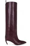 Attico 65mm Lea Pointed-toe Leather Boots In Burgundy