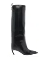Attico The  Knee-high Black Leather Boots With Pointed Toe In Black