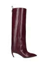 Attico 65mm Lea Pointed-toe Leather Boots In Burgundy