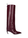 Attico 65mm Lea Pointed-toe Leather Boots In Brown