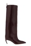 Attico 65mm Lea Pointed-toe Leather Boots In Burgundy
