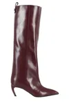 Attico Lea Knee-high Leather Boot In Brown