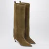 Attico Lea Military Green High Boot In Green