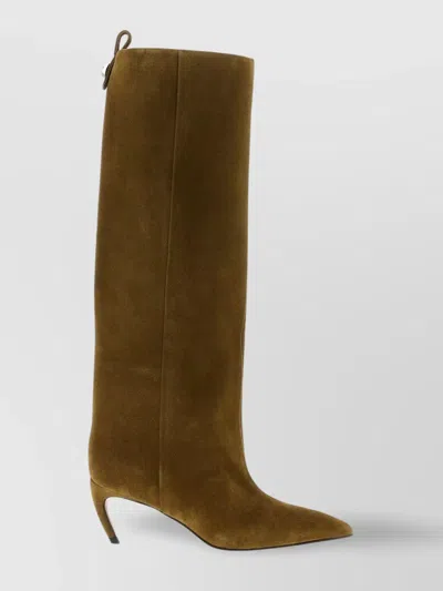 Attico 'lea' Suede Knee-high Kitten Heel Boots