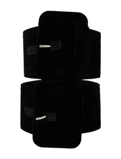 Pre-owned Attico Leather & Velvet Ankle Cuffs In Multicolor
