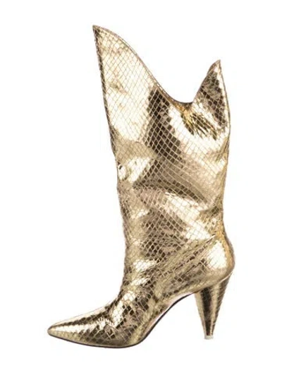 Pre-owned Attico Leather Animal Print Boots