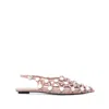 Attico Grid Embellished Slingback Flats