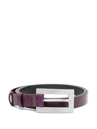 Attico Leather Belt In Gold