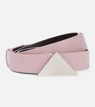 Attico Leather Belt In Orchid Haze