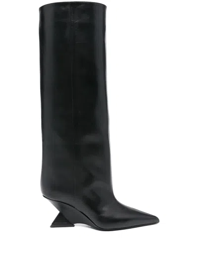 Attico Leather Boots In Black