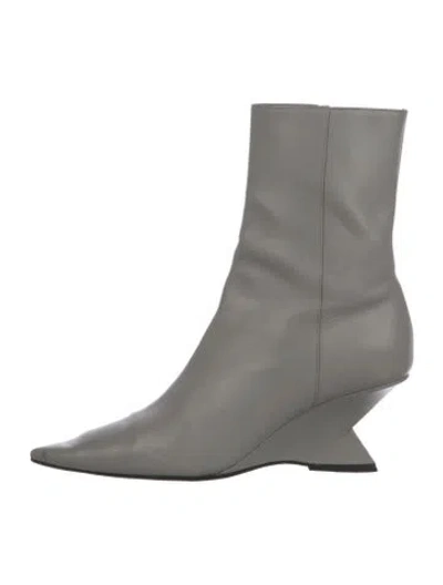 Pre-owned Attico Leather Boots In Grey