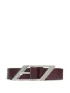 Attico Leather Buckle Belt In Brown