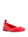 Attico Leather Button-detail Ballet Flats In Red