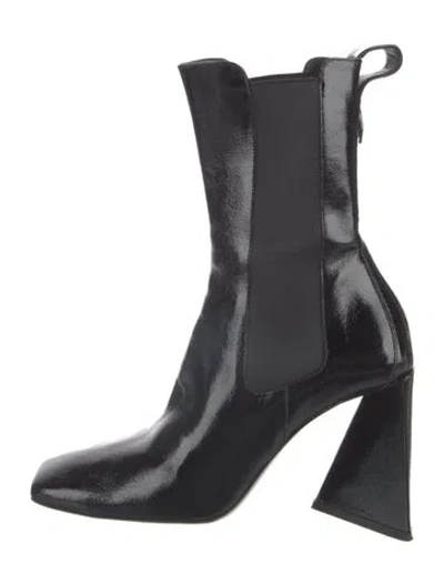 Pre-owned Attico Leather Chelsea Boots In Black/blue