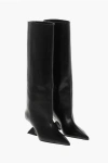 Attico Leather Cheope Tube Boots With Spool Heel 7cm In Black