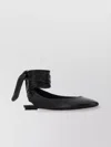 Attico Wrap Ankle Flat Sole Open Back Round Toe In Black