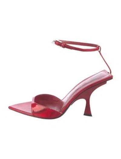 Pre-owned Attico Leather D'orsay Pumps In Red