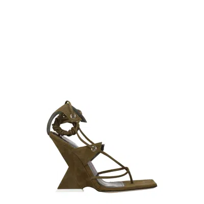 Attico Leather Flip-flop Women's Sandal In Green