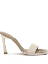 Attico Leather Heeled Mules In Neutral