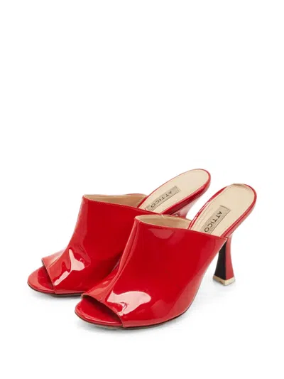 Pre-owned Attico Leather Heeled Sandals In Red