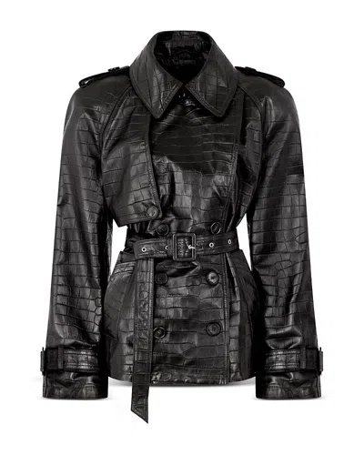 Attico Leather Jacket In Black