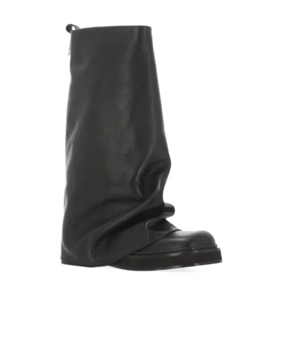 Attico Leather Knee-high Boots In Black