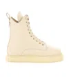 Attico Leather Lace-up Boots In Nude