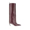 Attico Leather 'lea' Boots In Red