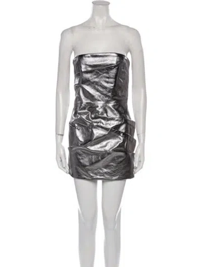 Pre-owned Attico Leather Mini Dress W/ Tags In Multi