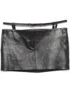 Attico Eggplant And Black Mini Skirt In Black