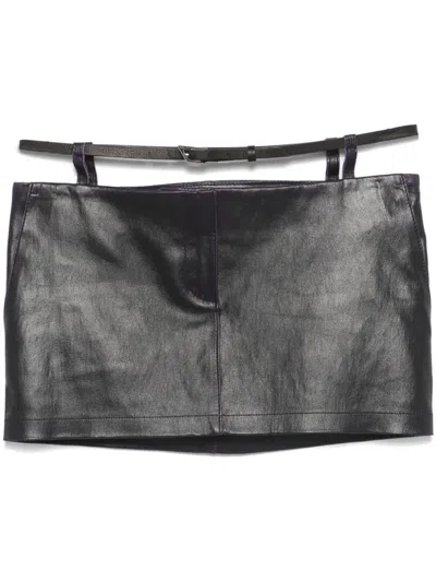 ATTICO LEATHER MINI SKIRT