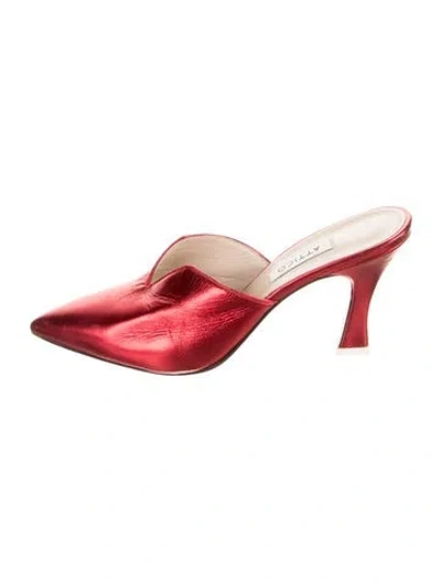 Pre-owned Attico Leather Mules In Red