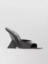 Attico Leather Mules With Wedge And Platform Sole