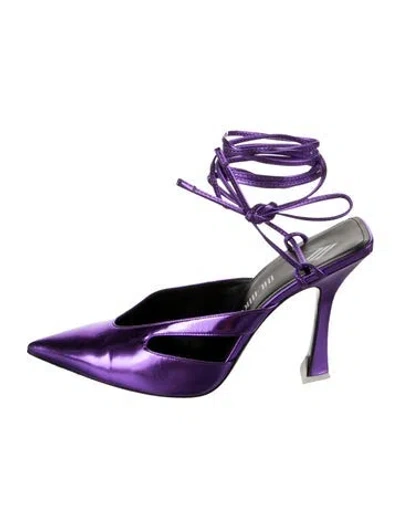 Pre-owned Attico Leather Pumps In Purple